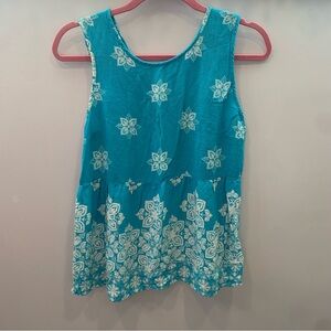 Turquoise Wrangler Lace Up Back Tank Top Size Medium